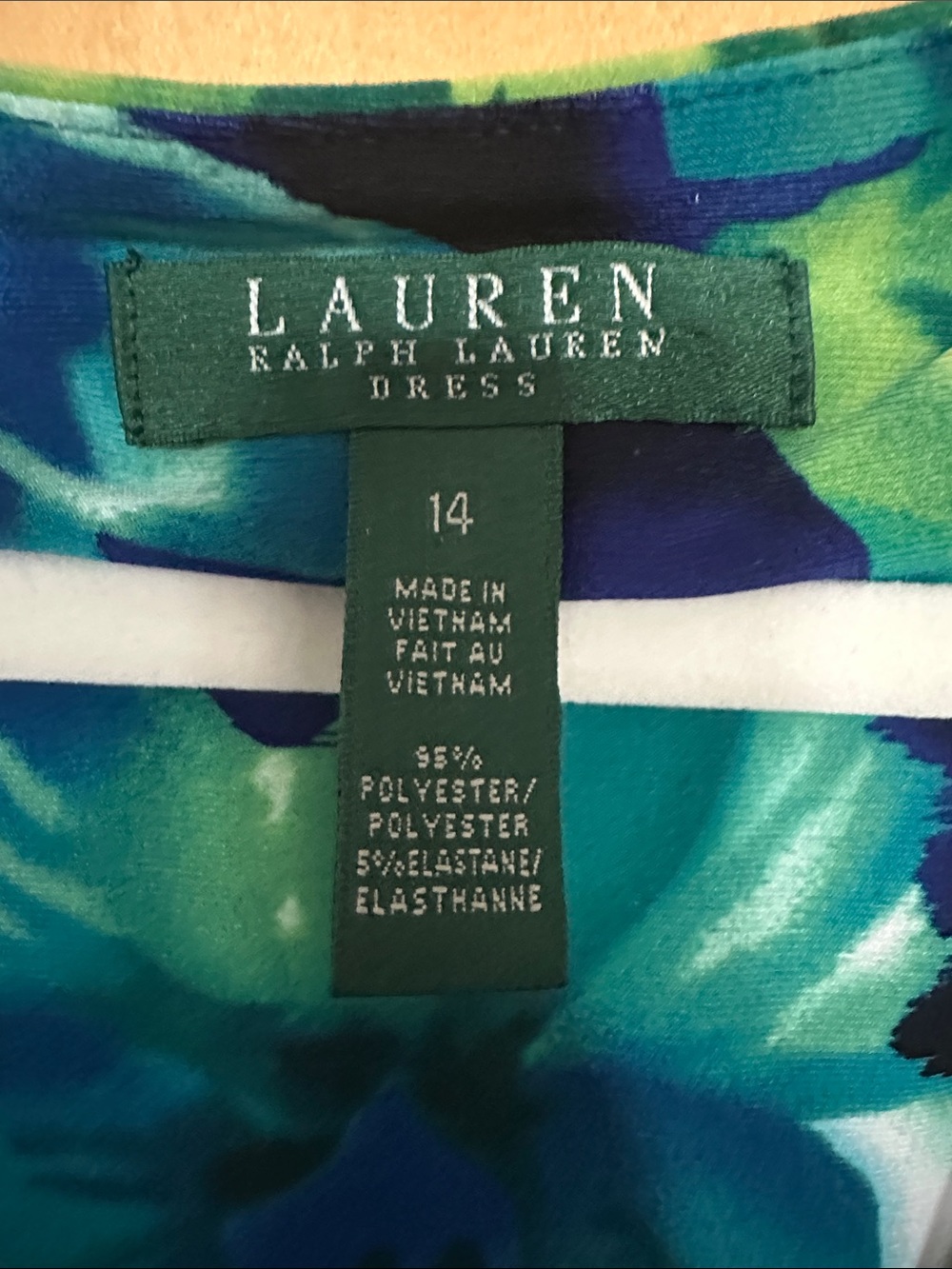Lauren Ralph Lauren Blue and Green Floral Midi Dress - Picture 2 of 5
